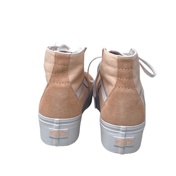 VANS Sk8-Hi Tapered Platform Shoes Skate Peach Women's Suede Canvas VN0A5JMKBOD - Picture 6 of 9